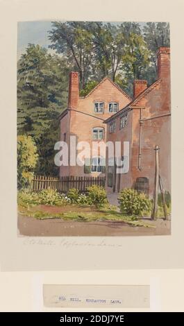 Vue topographique de Birmingham, Watercolor Old Mill, Edgbaston Lane, Birmingham par Allen Edward Everitt, Histoire sociale, vues topographiques, Angleterre, Midlands Banque D'Images