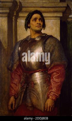 A condottiere, 1871-72 Lord Frederic Leighton, Armure, peinture à l'huile, Italie, Portrait, Homme, Soldat Banque D'Images