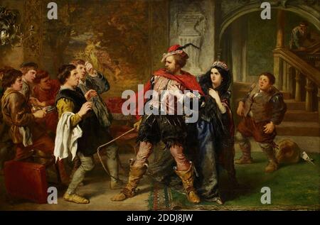 The Taming of the Shrew, 1861 par Sir John Gilbert, peinture à l'huile, Littérature, William Shakespeare, Littérature, peinture d'histoire Banque D'Images