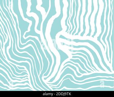 Ondes abstraites blanches sur fond bleu. Texture vectorielle simple et colorée dessinée à la main. Illustration de Vecteur