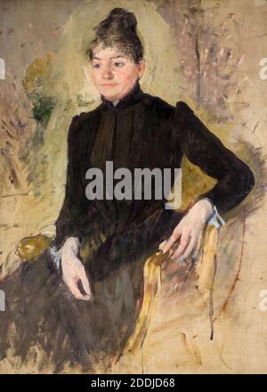 Portrait d'une femme, 1881-83 par : Mary Cassatt, Portrait, mouvement artistique, Impressionnisme Banque D'Images