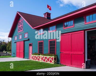 Mackinac Island Carriage Tours Barn, Mackinac Island, Michigan. Banque D'Images