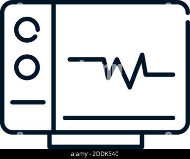 icône de la ligne d'illustration du vecteur de pulsation de la surveillance médicale de la santé Illustration de Vecteur