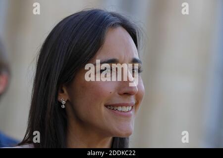 Le secrétaire d'État à la transition écologique et à la solidarité, Brune Poirson, quitte l'Elysée à la suite de la réunion du Cabinet hebdomadaire français à Paris, en France, le 10 juillet 2019. Photo de Henri Szwarc/ABACAPRESS.COM Banque D'Images
