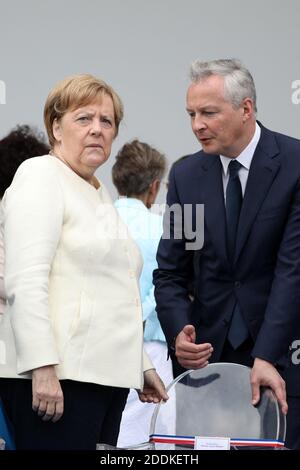 Angela Merkel (chanceuse d'Allemagne), Bruno le Maire, ministre de la Economie et des Finances, lors du 139e désenfigé militaire du 14 juillet sur les champs-Elysées, jour de la Fête nationale. Paris, le 14 juillet 2019. Photo Stephane Lemouton/Pool/ABACAPRESS.COM Banque D'Images