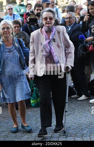 Dominique Lavanant assiste à la cérémonie funèbre du réalisateur français Jean-Pierre Mocky (décédé à 90 heures le 8 août) à l'église Saint-Sulpice à Paris, France, le 12 août 2019. Photo par ABACAPRESS.COM Banque D'Images