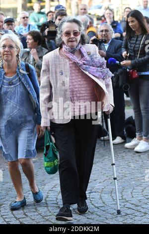 Dominique Lavanant assiste à la cérémonie funèbre du réalisateur français Jean-Pierre Mocky (décédé à 90 heures le 8 août) à l'église Saint-Sulpice à Paris, France, le 12 août 2019. Photo par ABACAPRESS.COM Banque D'Images