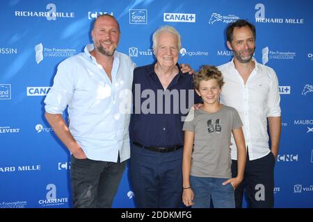 François Damiens, André Dussollier, Maleaume Paquin et Julien Rappeneau posent au Fourmi Photocall dans le cadre du 12ème Festival du film Angoulême à Angoulême, France, le 22 août 2019. Photo de Jerome Domine/ABACAPRESS.COM Banque D'Images