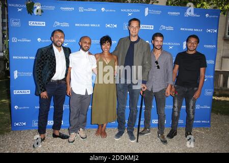 Jean-Rachid, Mehdi Idir, Zita Hanrot, Grand corps Malade, Soufiane Guerrab et Liam Pierron posent à la vie scolaire Photocall dans le cadre du 12ème Festival du film d'Angoulême, le 22 août 2019. Photo de Jerome Domine/ABACAPRESS.COM Banque D'Images