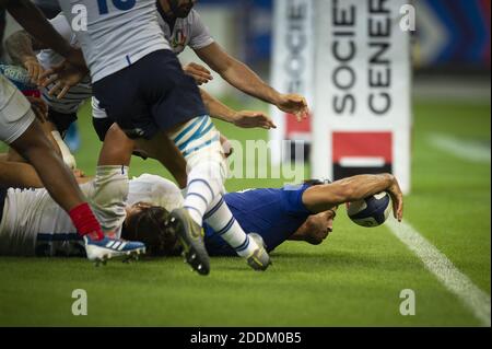 Sofiane Guitoune lors du match international de rugby à XV entre la France et l'Italie au Stade de France à Saint-Denis, au nord de Paris, le 30 août 2019. La France a gagné 47-19. Photo par Eliot Blondt/ABACAPRESS.COM Banque D'Images