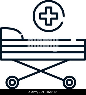 icône de ligne d'illustration vectorielle d'équipement de civière médicale de santé Illustration de Vecteur