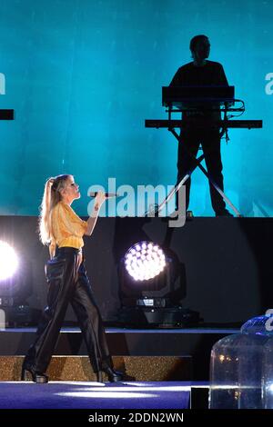 Angele Van Laeken se présentant sur la piste lors du spectacle d'Etam hiver 2019/été 2020 dans le cadre de la semaine de la mode de Paris à Paris, France, le 24 septembre 2019. Photo d'Aurore Marechal/ABACAPRESS.COM Banque D'Images