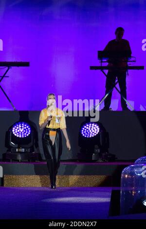 Angele Van Laeken se présentant sur la piste lors du spectacle d'Etam hiver 2019/été 2020 dans le cadre de la semaine de la mode de Paris à Paris, France, le 24 septembre 2019. Photo d'Aurore Marechal/ABACAPRESS.COM Banque D'Images