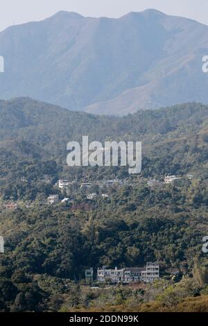 Kau Tam TSO village et parties du Plover Cove Country Park, nord-est des nouveaux territoires, Hong Kong, Chine 10 déc 2019 Banque D'Images