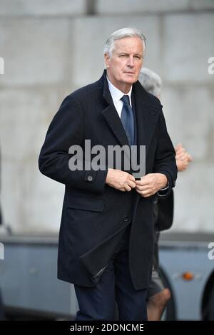 Michel Barnier arrive à la cérémonie funéraire de l'ancien président français Jacques Chirac qui s'est tenue à l'église Saint-Sulpice à Paris, en France, le 30 septembre 2019. Jacques Chirac, décédé à 86 ans la semaine dernière après une longue maladie, a été maire de Paris pendant 18 ans, deux fois premier ministre et président de 1995 à 2007. Photo de David Niviere/ABACAPRESS.COM Banque D'Images