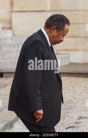 Le Premier ministre de Soudan Abdalla Hamdok part après un déjeuner présidentiel en l'honneur de l'ancien président français Chirac à Paris, le 30 septembre 2019. Photo de Julie Sebadelha/ABACAPRESS.COM Banque D'Images