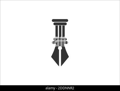 modèle de logo pen buildings Illustration de Vecteur