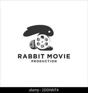 logo créatif symbole de film lapin Illustration de Vecteur