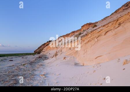 Géographie / Voyage, Allemagne, Schleswig-Holstein, Morsumkliff dans la lumière du coucher du soleil, Morsum, droits-supplémentaires-dégagement-Info-non-disponible Banque D'Images