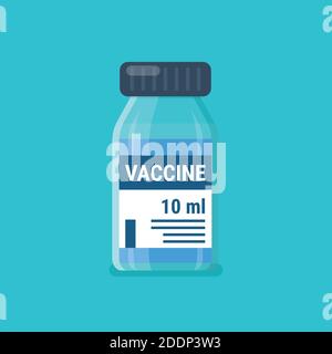 Vaccin médical en ampoule. Concept du coronavirus Covid-19. Illustration vectorielle Illustration de Vecteur