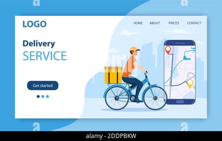 Concept de service de livraison en ligne, Illustration de Vecteur