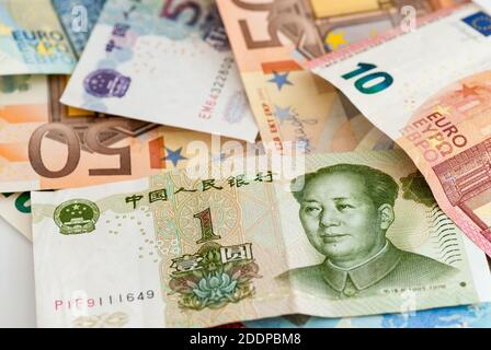 Euro et yuan renminbi chinois du commerce concept change curency Banque D'Images