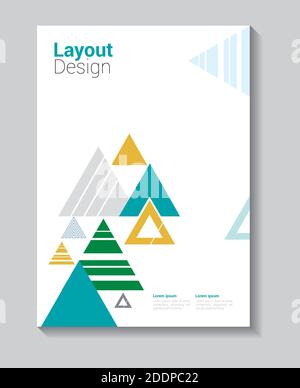 Prospectus, ensemble de modèles de conception de brochure. Arrière-plans modernes et triangulaires géométriques. Technologies mobiles, applications et concept infographique. - V Illustration de Vecteur