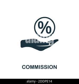 Icône de commission. Élément simple de la collection marketing de filiale. Icône de commission remplie pour les modèles, les infographies et plus encore Illustration de Vecteur