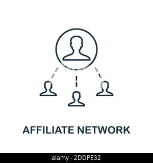 Icône réseau d'affiliation. Simple élément de ligne de la collection de marketing de filiale. Icône de réseau d'affiliation léger pour modèles, infographies et plus encore Illustration de Vecteur