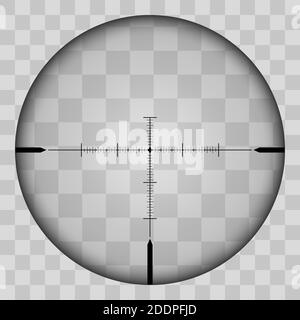 Vue réaliste de la zone du carrefour de sniper avec des mesures. Le motif de la zone du sniper se distingue par un ton transparent. Inspection à Illustration de Vecteur