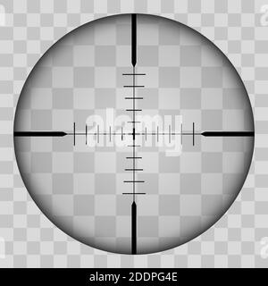 Vue réaliste de la zone du carrefour de sniper avec des mesures. Le motif de la zone du sniper se distingue par un ton transparent. Inspection à Illustration de Vecteur