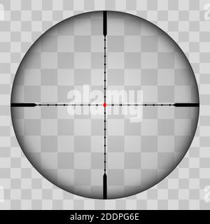 Vue réaliste de la zone du carrefour de sniper avec des mesures. Le motif de la zone du sniper se distingue par un ton transparent. Inspection à Illustration de Vecteur