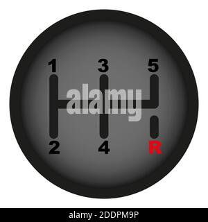 Icône de vitesse, icône de boîte de vitesses manuelle, changement de vitesse. Style plat. Isolé sur un fond blanc. Illustration vectorielle. Illustration de Vecteur