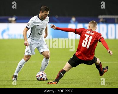 Rennes, France. 24 novembre 2020. Cesar Azpilicueta de Chelsea pendant la Ligue des champions de l'UEFA, match de football du Groupe E entre le Stade Rennais et Chelsea le 24 novembre 2020 au Parc Roazhon de Rennes, France - photo Jean Catuffe / DPPI / LM crédit: Paola Benini / Alay Live News Banque D'Images