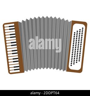 Icône d'accordéon, musique et instrument, style plat, signal sonore, motif Uni coloré sur fond blanc, graphique vectoriel Illustration de Vecteur