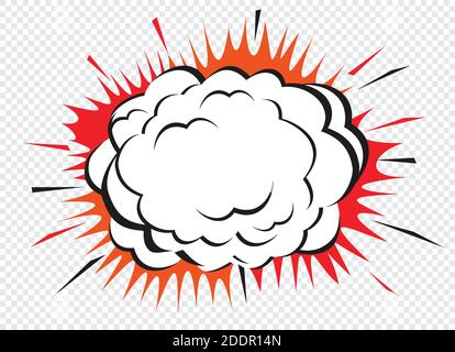 Bulle de bande dessinée en couleur et espace vide sur fond transparent. Ballon et explosion. Illustration vectorielle et éléments graphiques. Illustration de Vecteur