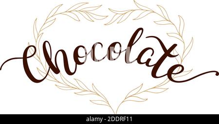 Couronne de chocolat et de feuilles à la main Illustration de Vecteur