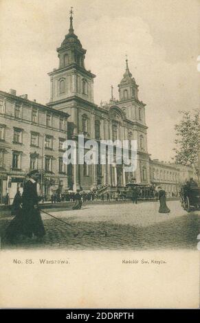 Kościół św. Krzyża W Warszawie 1908. Banque D'Images