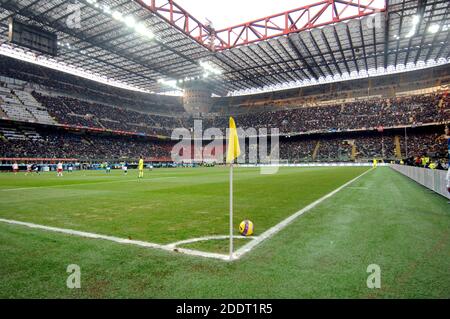 Vue panoramique sur le stade de football de san siro, à Milan. Banque D'Images