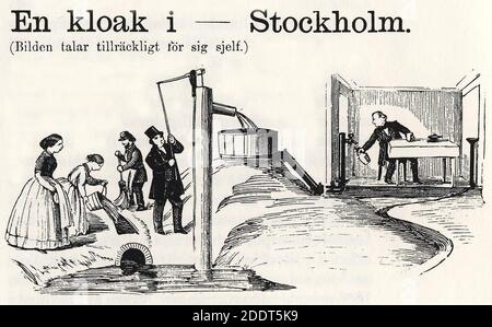 Kloak i Stockholm 1866. Banque D'Images