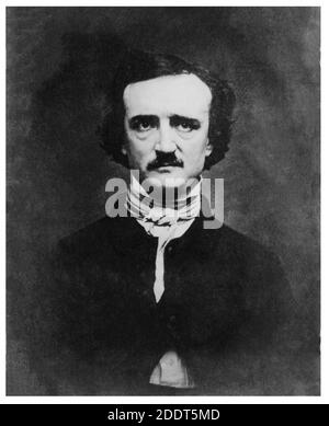 Photo rétro d'Edgar Allan PoE. Edgar Allan PoE (1809 – 1849) est un écrivain, poète, rédacteur et critique littéraire américain. PoE est surtout connu pour son poe Banque D'Images