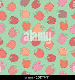 Motif vectoriel sans coutures au poivre. Légumes de fond monochromes pour le design Illustration de Vecteur