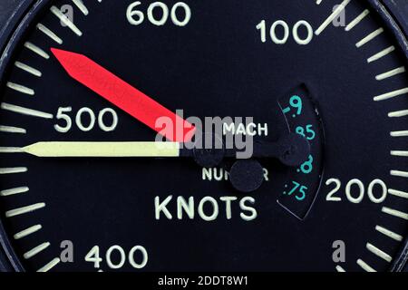 indicateur analogique de vitesse de l'avion à réaction Banque D'Images
