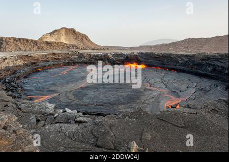 ERTA Ale volcan de bouclier basaltique continuellement actif dans l'Afar Région du nord de l'Éthiopie Banque D'Images