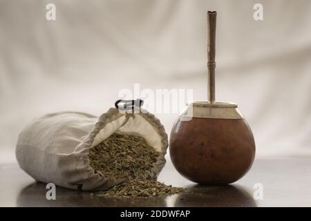 Boisson traditionnelle de maté d'Amérique du Sud Banque D'Images