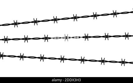 Maladie, symbole de conclusion, signe. Fil barbelé isolé sur fond blanc. Illustration vectorielle EPS10 Illustration de Vecteur