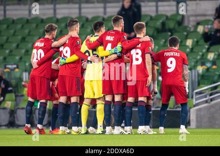 Dublin, Irlande. 26 novembre 2020. L'équipe de Rapid Wien pose une photo lors du match Europa League Group B entre Dundalk FC et SK Rapid Wien au stade Aviva de Dublin, Irlande, le 26 novembre 2020 (photo d'Andrew SURMA/ Credit: SIPA USA/Alay Live News Banque D'Images