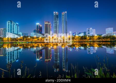 Scène nocturne de Chengdu Banque D'Images