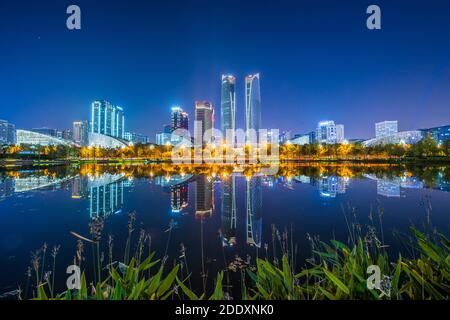 Scène nocturne de Chengdu Banque D'Images