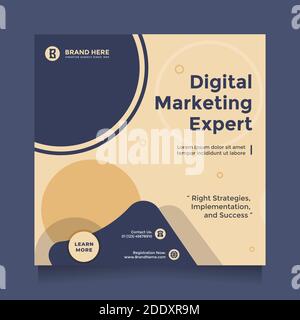 Marketing d'entreprise numérique créatif et moderne, publicité sur les médias sociaux et promotion des bannières. Expert en marketing numérique et modèle de prospectus carré Illustration de Vecteur